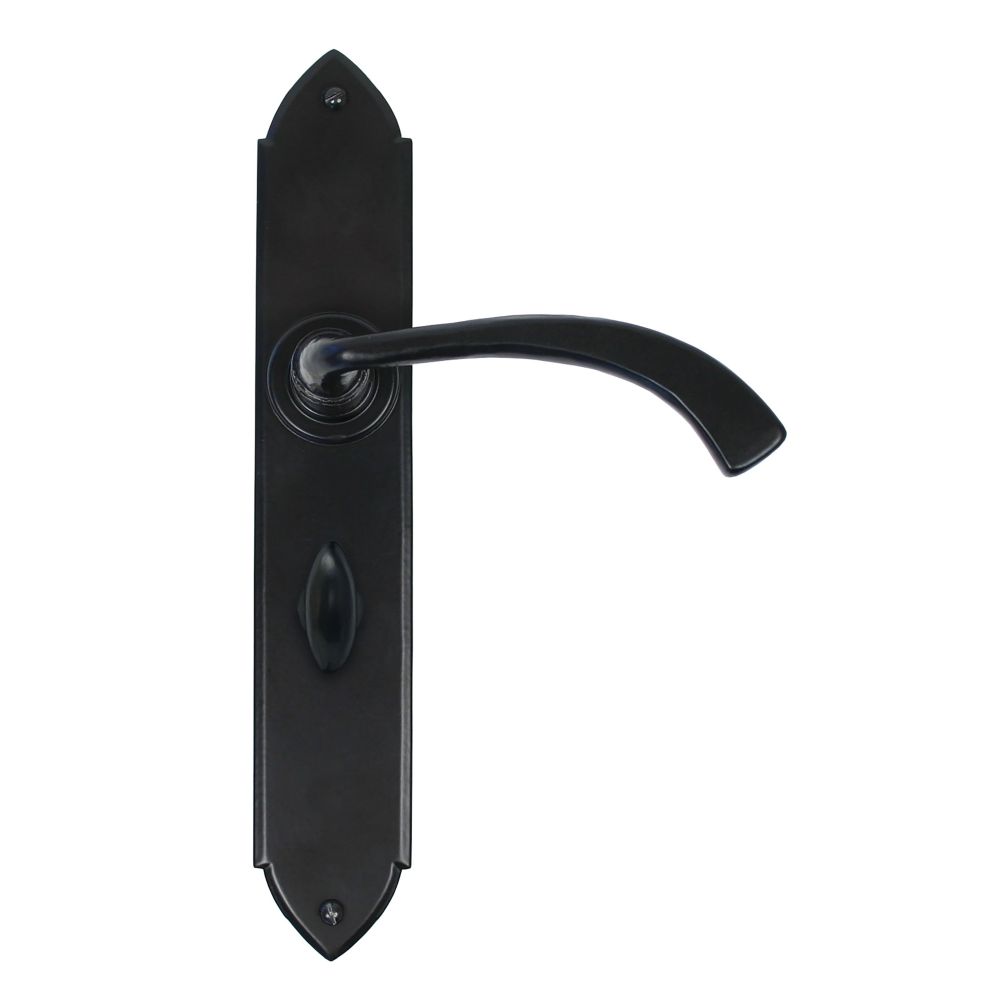 From The Anvil - Black Gothic Curved Sprung Lever Bathroom Set | Sku. 33138 | Trade Door Handles.