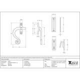From The Anvil - Beeswax Monkeytail Fastener - LH | Sku. 33185 | Trade Door Handles.
