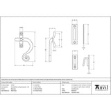 From The Anvil - Beeswax Locking Monkeytail Fastener - RH | Sku. 33212 | Trade Door Handles.