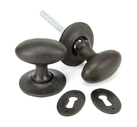 From The Anvil - Beeswax Oval Mortice/Rim Knob Set | Sku. 33229 | Trade Door Handles.