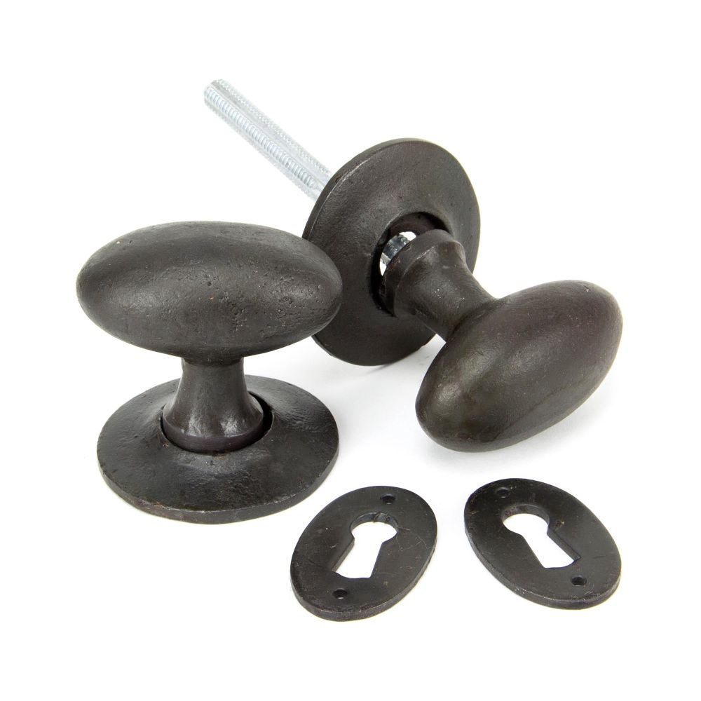 From The Anvil - Beeswax Oval Mortice/Rim Knob Set | Sku. 33229 | Trade Door Handles.