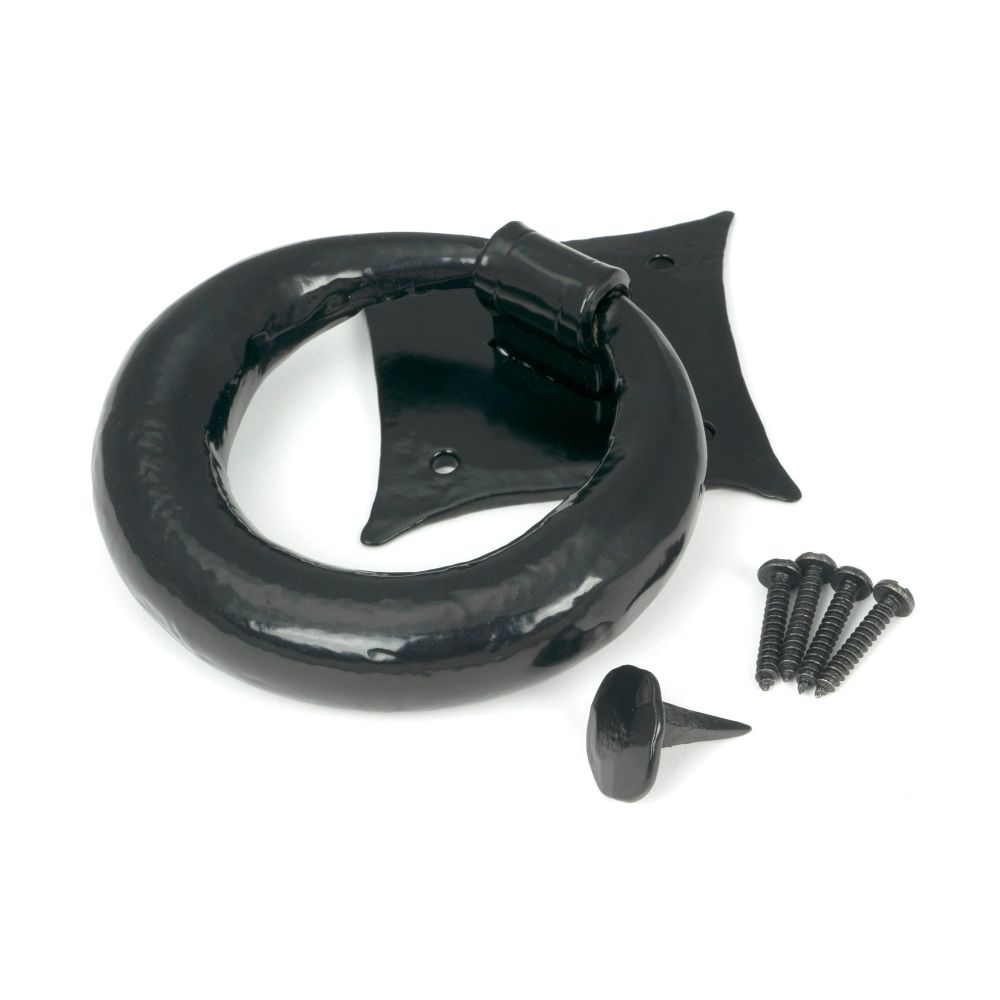 From The Anvil - Black Ring Door Knocker | Sku. 33245 | Trade Door Handles.