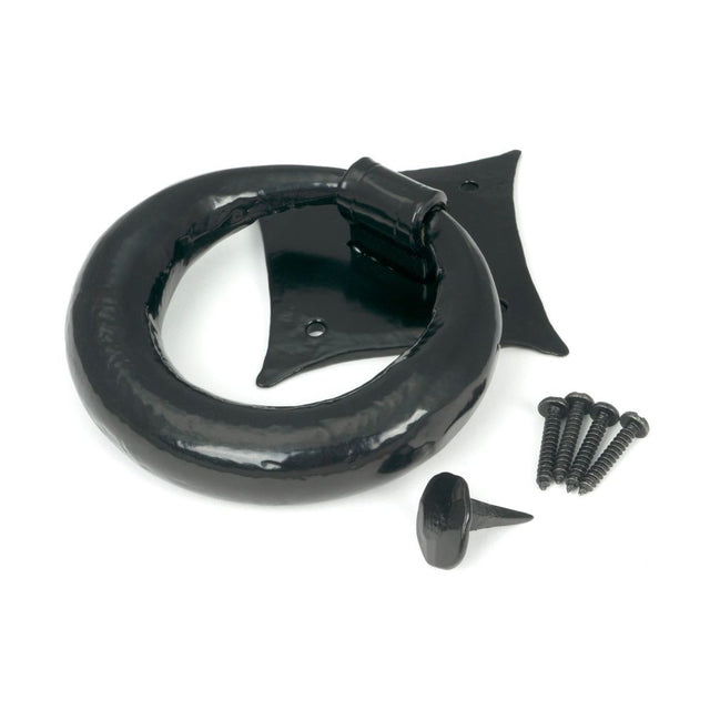 From The Anvil - Black Ring Door Knocker | Sku. 33245 | Trade Door Handles.