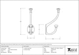 From The Anvil - Black 7 3/4" Hat & Coat Hook | Sku. 33249 | Trade Door Handles.