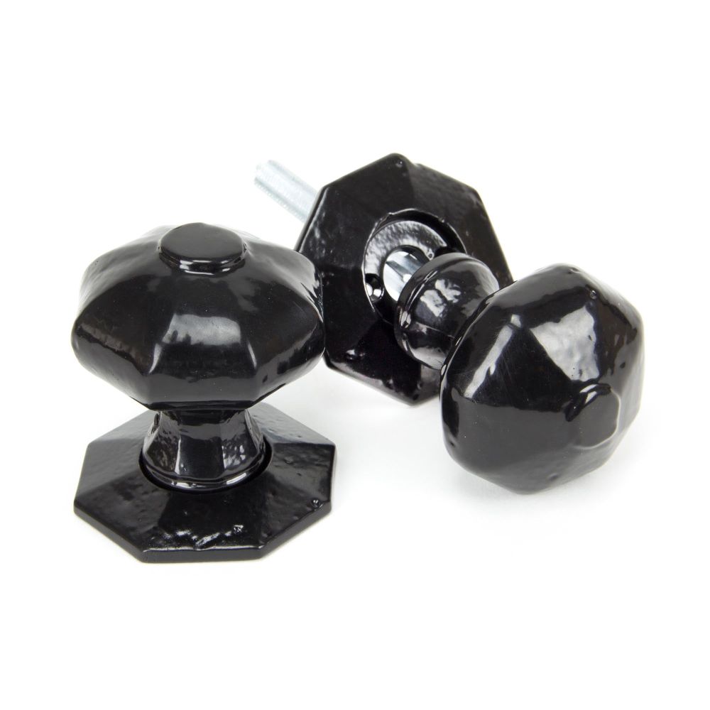 From The Anvil - Black Octagonal Mortice/Rim Knob Set | Sku. 33250 | Trade Door Handles.