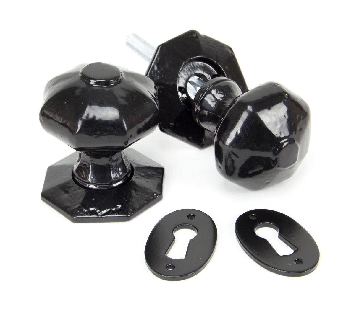 From The Anvil - Black Octagonal Mortice/Rim Knob Set | Sku. 33250 | Trade Door Handles.