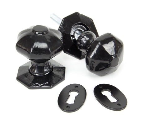From The Anvil - Black Octagonal Mortice/Rim Knob Set | Sku. 33250 | Trade Door Handles.