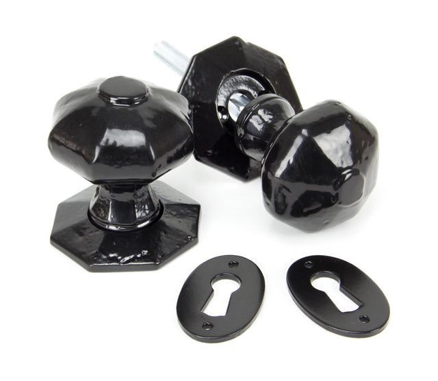 From The Anvil - Black Octagonal Mortice/Rim Knob Set | Sku. 33250 | Trade Door Handles.