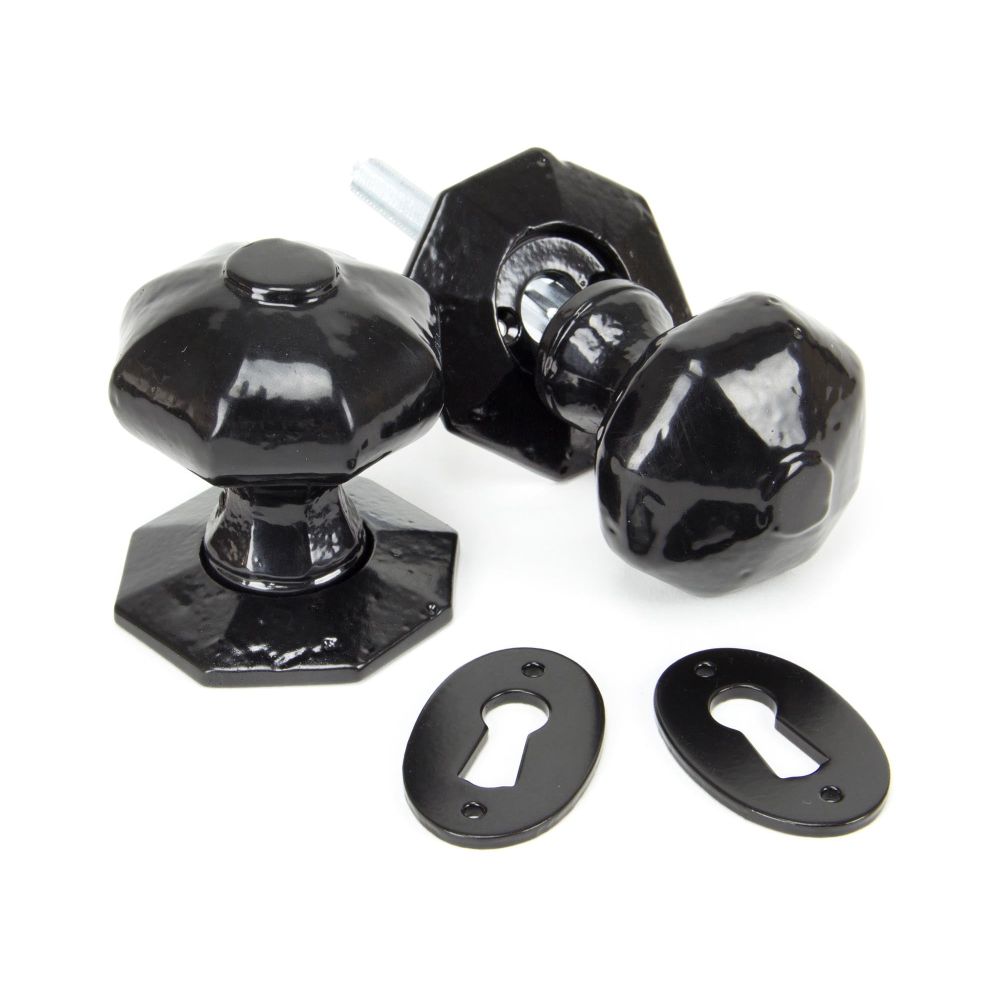 From The Anvil - Black Octagonal Mortice/Rim Knob Set | Sku. 33250 | Trade Door Handles.