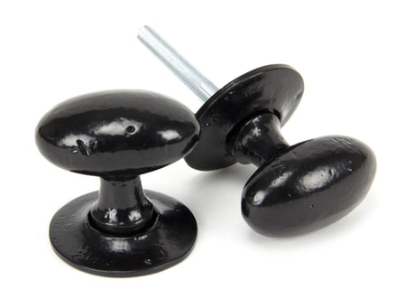 From The Anvil - Black Oval Mortice/Rim Knob Set | Sku. 33251 | Trade Door Handles.