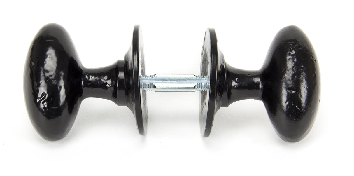 From The Anvil - Black Oval Mortice/Rim Knob Set | Sku. 33251 | Trade Door Handles.