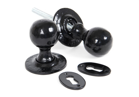 From The Anvil - Black Round Mortice/Rim Knob Set | Sku. 33252 | Trade Door Handles.