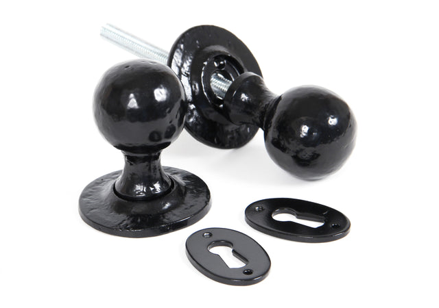 From The Anvil - Black Round Mortice/Rim Knob Set | Sku. 33252 | Trade Door Handles.