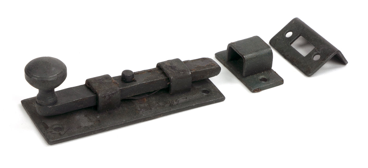 From The Anvil - Beeswax 4" Straight Knob Bolt | Sku. 33262 | Trade Door Handles.