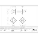 From The Anvil - Beeswax Diamond Bathroom Thumbturn | Sku. 33265 | Trade Door Handles.