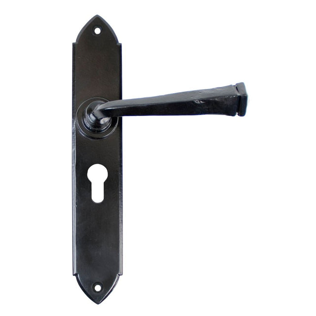 From The Anvil - Black Gothic Lever Euro Lock Set | Sku. 33277 | Trade Door Handles.