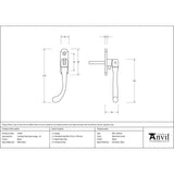 From The Anvil - Black Locking Peardrop Espag - LH | Sku. 33297 | Trade Door Handles.
