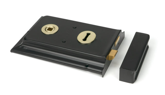From The Anvil - Black Rim Lock & Cast Iron Cover | Sku. 33299 | Trade Door Handles.