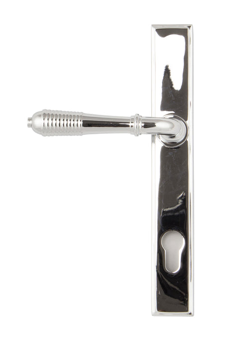 From The Anvil - Polished Chrome Reeded Slimline Lever Espag. Lock Set | Sku. 33305 | Trade Door Handles.