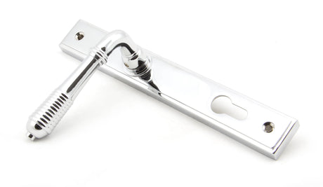 From The Anvil - Polished Chrome Reeded Slimline Lever Espag. Lock Set | Sku. 33305 | Trade Door Handles.