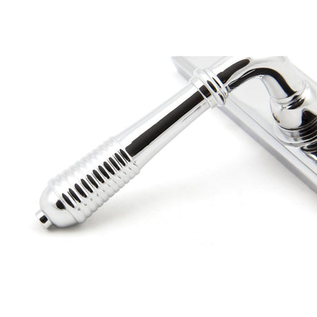 From The Anvil - Polished Chrome Reeded Slimline Lever Espag. Lock Set | Sku. 33305 | Trade Door Handles.