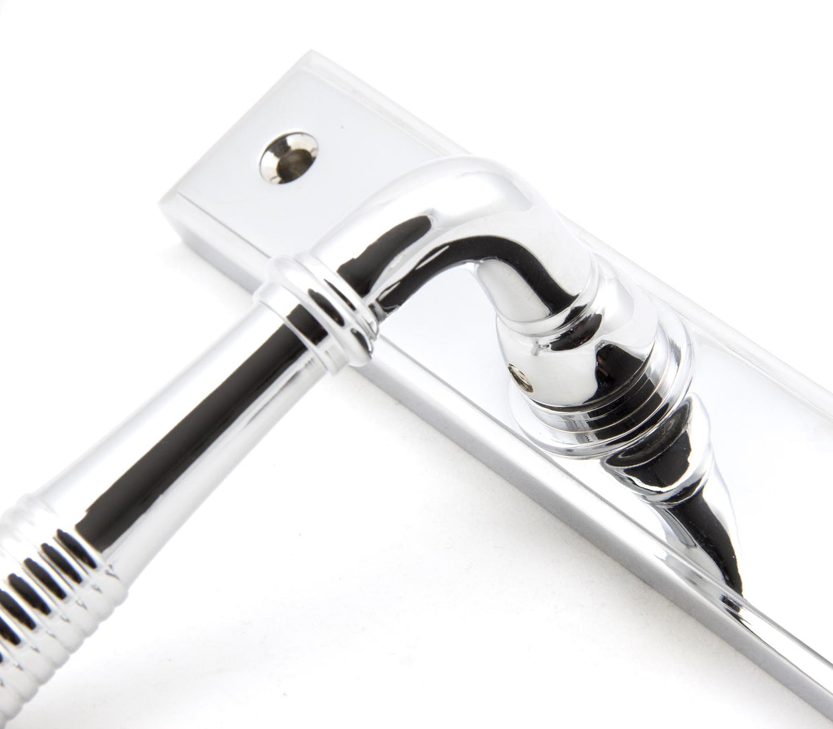 From The Anvil - Polished Chrome Reeded Slimline Lever Espag. Lock Set | Sku. 33305 | Trade Door Handles.