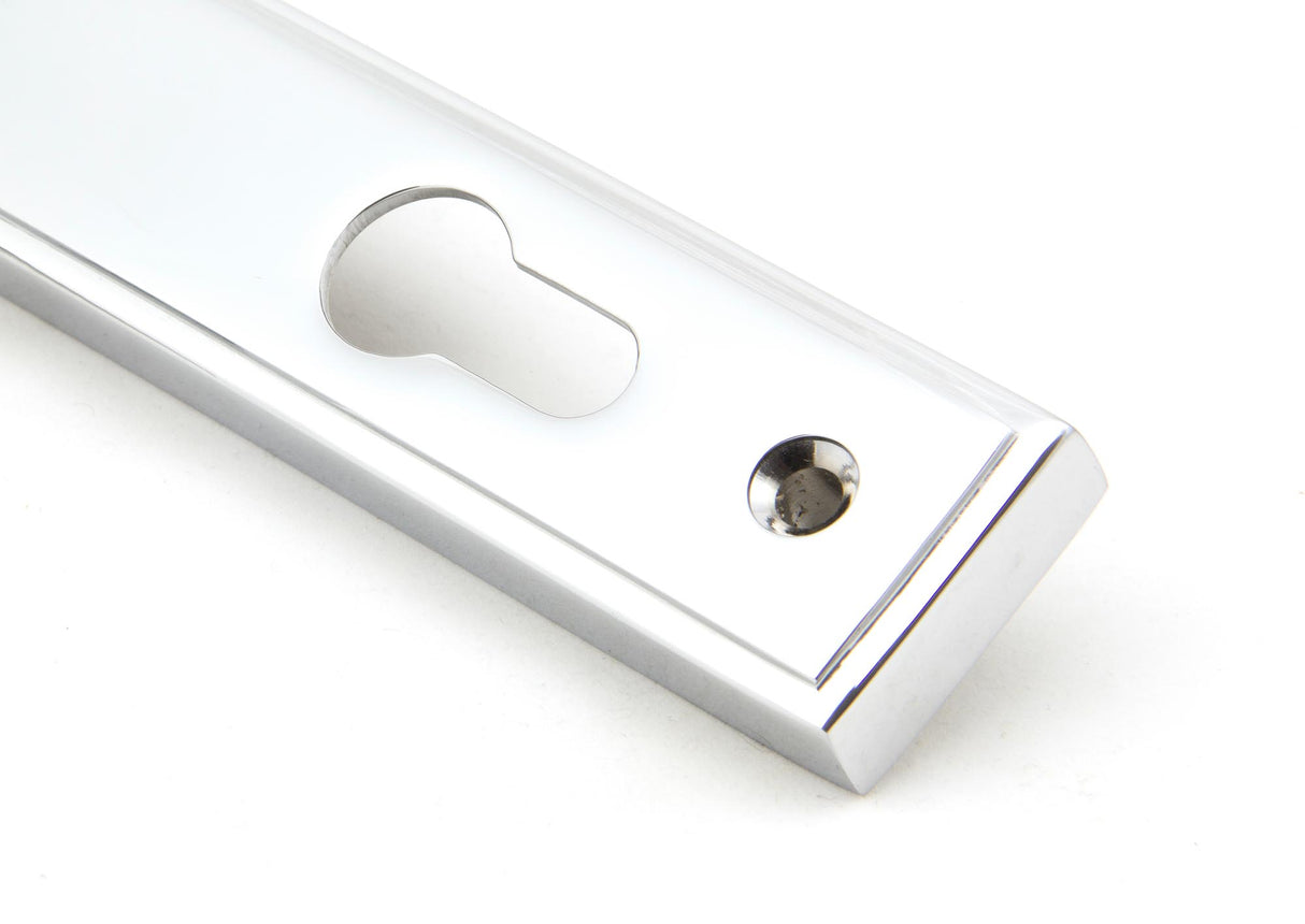 From The Anvil - Polished Chrome Reeded Slimline Lever Espag. Lock Set | Sku. 33305 | Trade Door Handles.