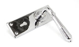 From The Anvil - Polished Chrome Reeded Lever Lock Set | Sku. 33306 | Trade Door Handles.