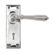 From The Anvil - Polished Chrome Reeded Lever Lock Set | Sku. 33306 | Trade Door Handles.