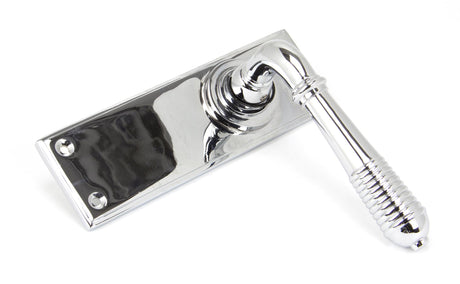From The Anvil - Polished Chrome Reeded Lever Latch Set | Sku. 33307 | Trade Door Handles.