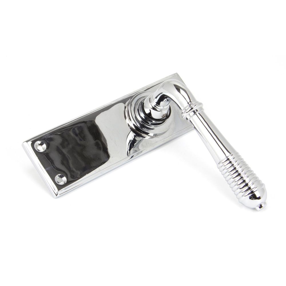 From The Anvil - Polished Chrome Reeded Lever Latch Set | Sku. 33307 | Trade Door Handles.