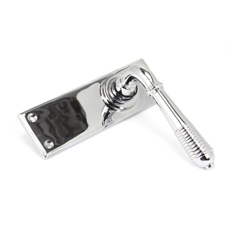 From The Anvil - Polished Chrome Reeded Lever Latch Set | Sku. 33307 | Trade Door Handles.