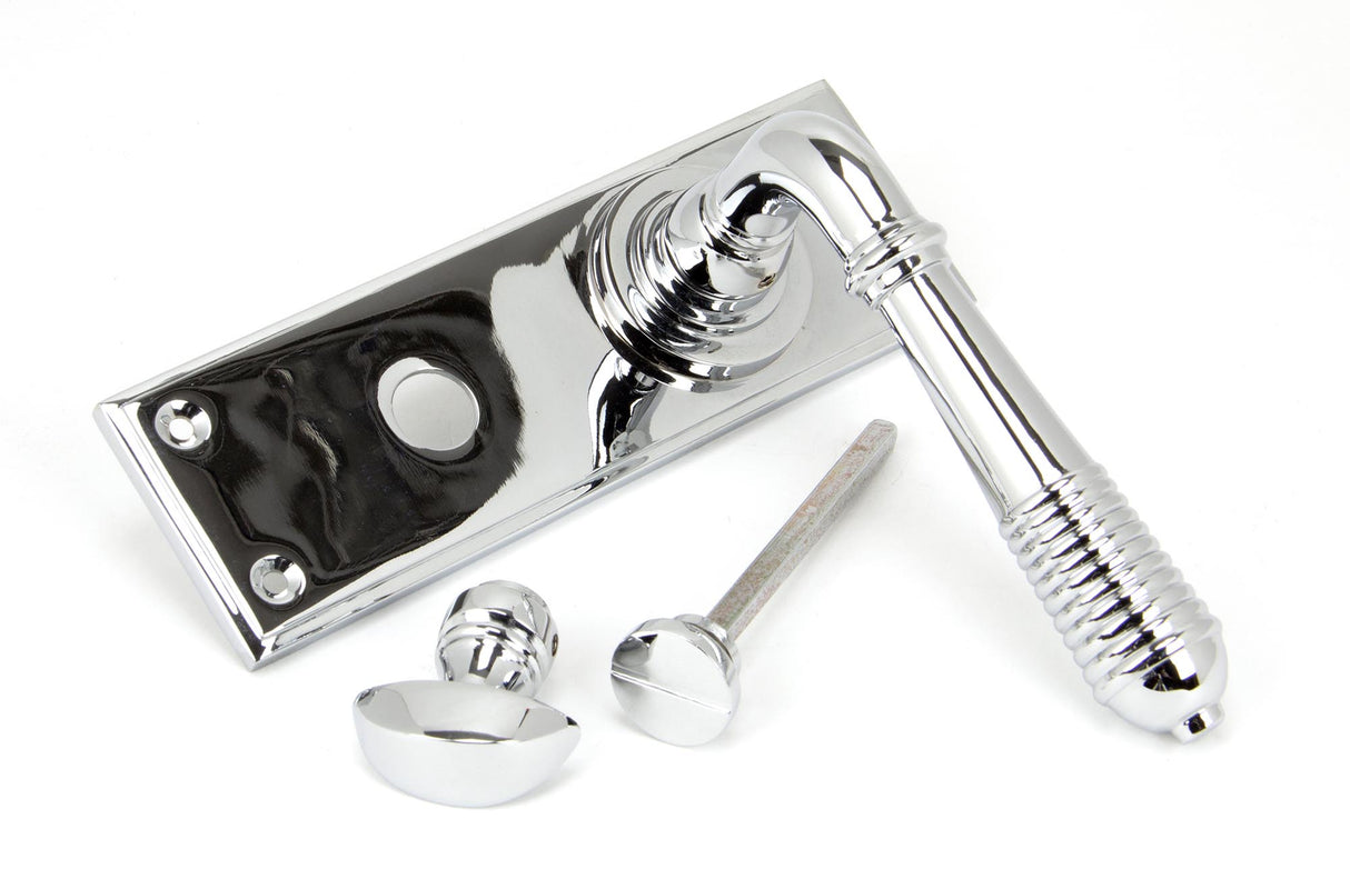 From The Anvil - Polished Chrome Reeded Lever Bathroom Set | Sku. 33308 | Trade Door Handles.