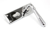 From The Anvil - Polished Chrome Reeded Lever Euro Lock Set | Sku. 33309 | Trade Door Handles.