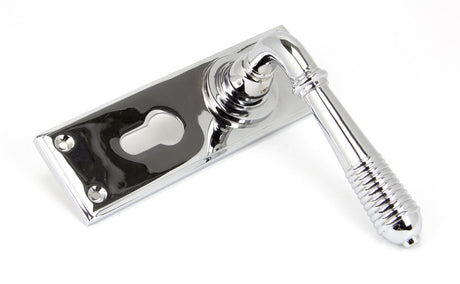 From The Anvil - Polished Chrome Reeded Lever Euro Lock Set | Sku. 33309 | Trade Door Handles.