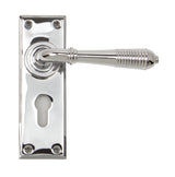 From The Anvil - Polished Chrome Reeded Lever Euro Lock Set | Sku. 33309 | Trade Door Handles.