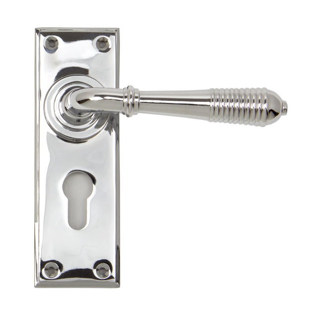 From The Anvil - Polished Chrome Reeded Lever Euro Lock Set | Sku. 33309 | Trade Door Handles.
