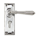 From The Anvil - Polished Chrome Reeded Lever Euro Lock Set | Sku. 33309 | Trade Door Handles.