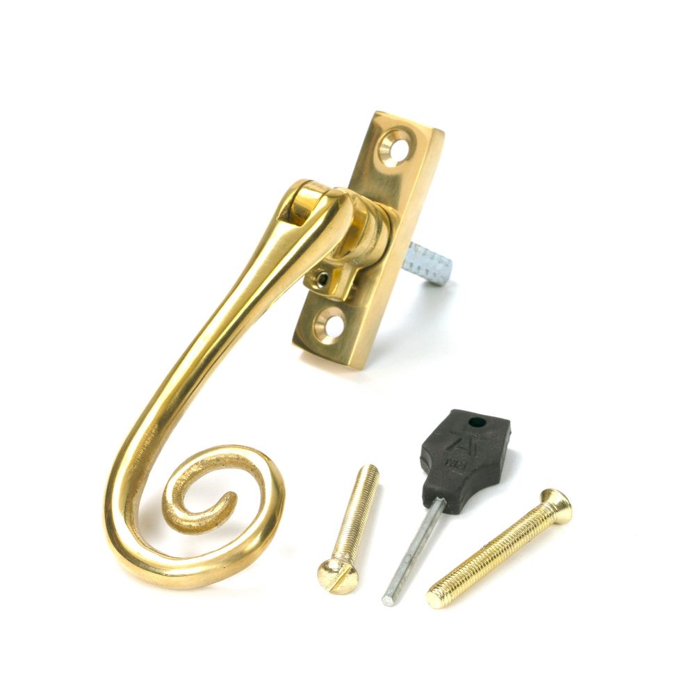 From The Anvil - Polished Brass Slim Monkeytail Espag - RH | Sku. 33311 | Trade Door Handles.