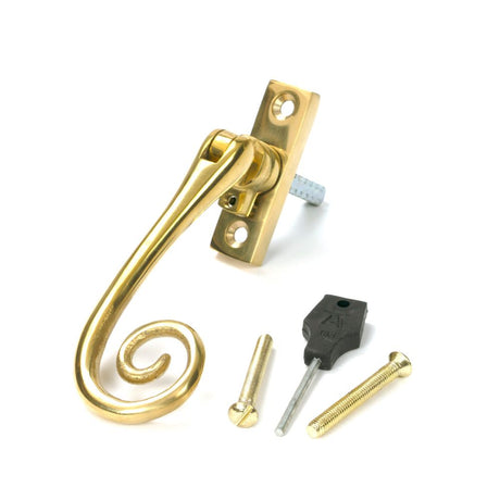 From The Anvil - Polished Brass Slim Monkeytail Espag - RH | Sku. 33311 | Trade Door Handles.