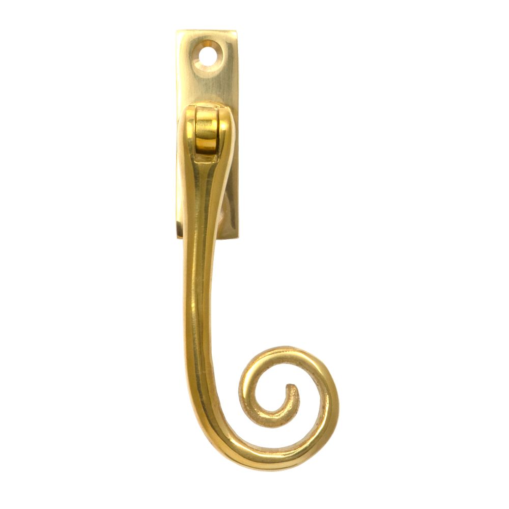 From The Anvil - Polished Brass Slim Monkeytail Espag - RH | Sku. 33311 | Trade Door Handles.