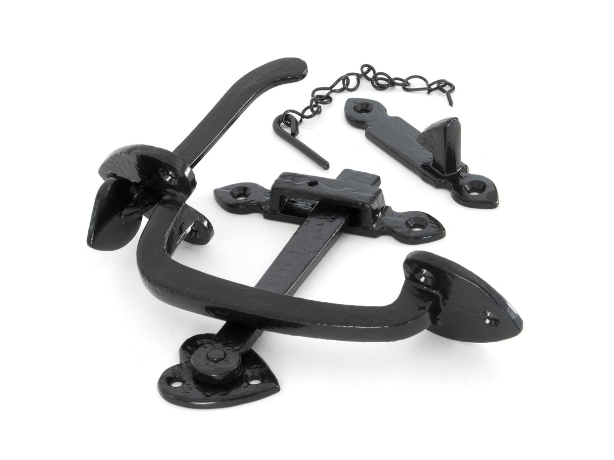 From The Anvil - Black Cast Thumblatch Set with Chain | Sku. 33321 | Trade Door Handles.