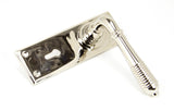 From The Anvil - Polished Nickel Reeded Lever Lock Set | Sku. 33324 | Trade Door Handles.