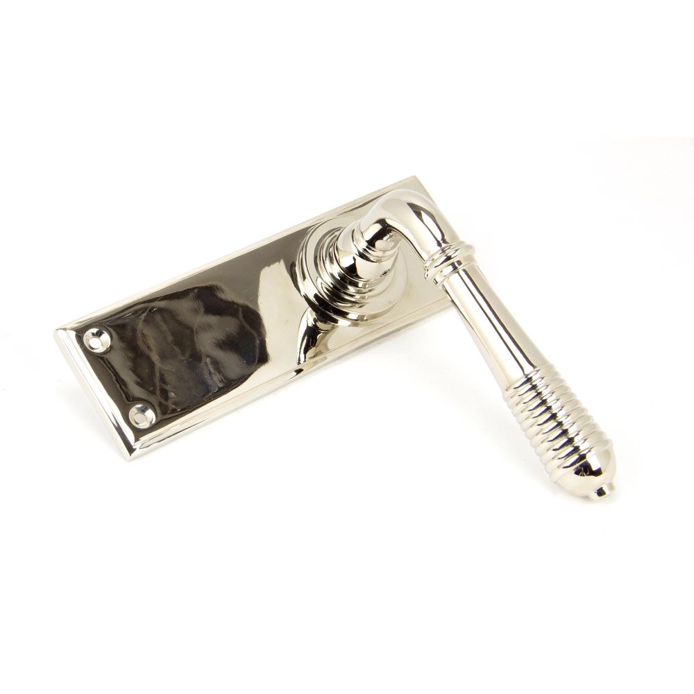 From The Anvil - Polished Nickel Reeded Lever Latch Set | Sku. 33325 | Trade Door Handles.
