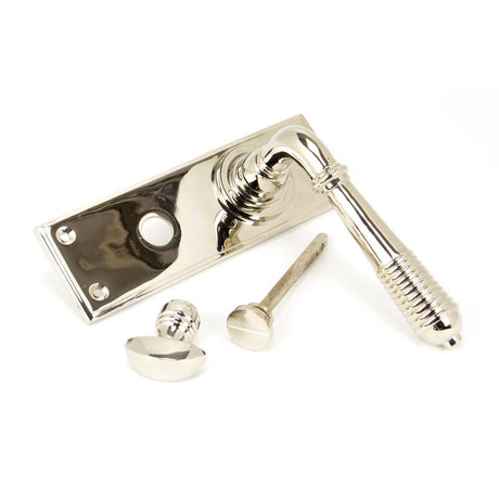 From The Anvil - Polished Nickel Reeded Lever Bathroom Set | Sku. 33326 | Trade Door Handles.