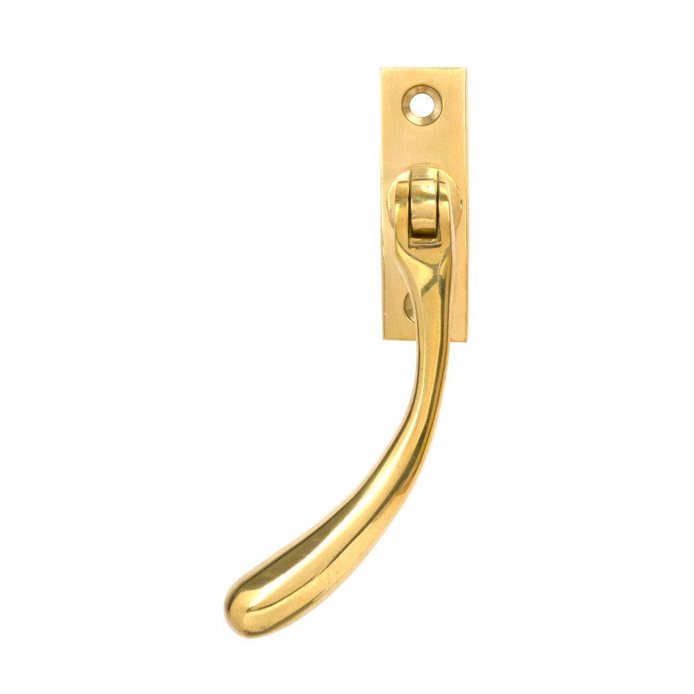 From The Anvil - Polished Brass Slim Peardrop Espag - LH | Sku. 33335 | Trade Door Handles.