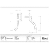 From The Anvil - Black Large 16mm Peardrop Espag - LH | Sku. 33340 | Trade Door Handles.