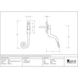 From The Anvil - Black Large 16mm Monkeytail Espag - LH | Sku. 33342 | Trade Door Handles.