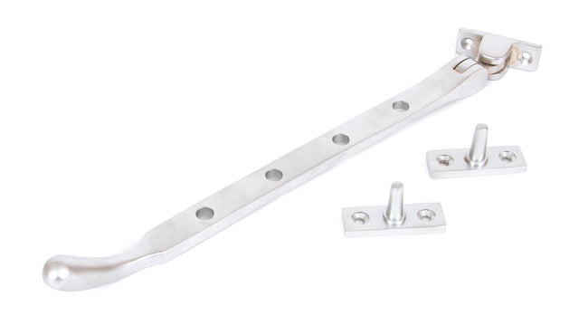 From The Anvil - Satin Chrome 10" Peardrop Stay | Sku. 33348 | Trade Door Handles.