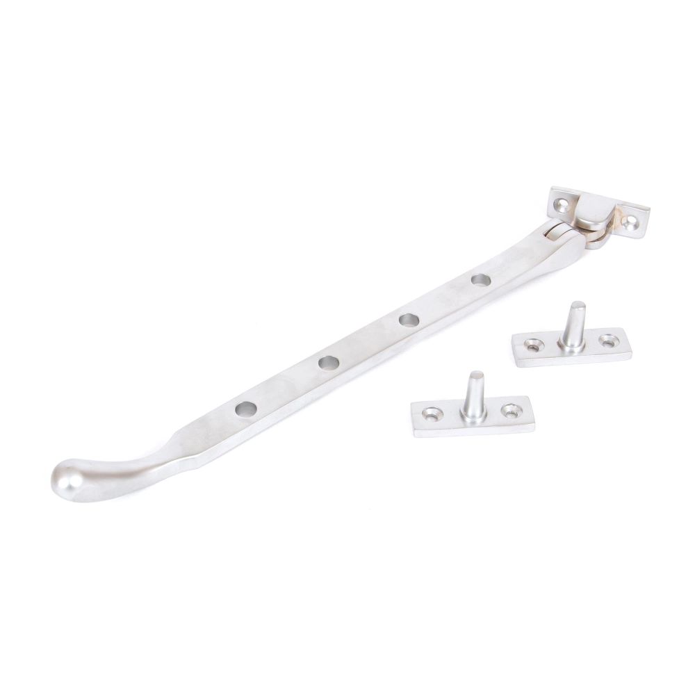 From The Anvil - Satin Chrome 10" Peardrop Stay | Sku. 33348 | Trade Door Handles.